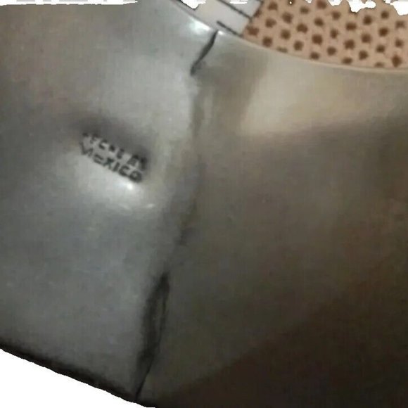 buffalo White cuff bracelet Mexico Silver Signed Broken Stones And Bent In - Picture 3 of 5